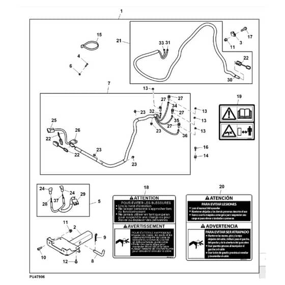 John Deere XUV865E - PC16095 - Winch Receiver - ST1030577