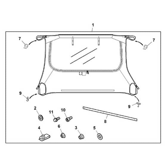 John Deere XUV865E - PC16095 - Canvas Rear - ST917971