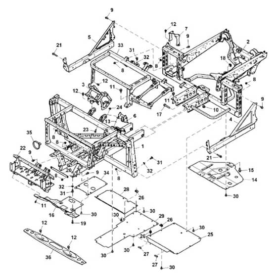 John Deere XUV865E - PC16095 - Frame - ST999895