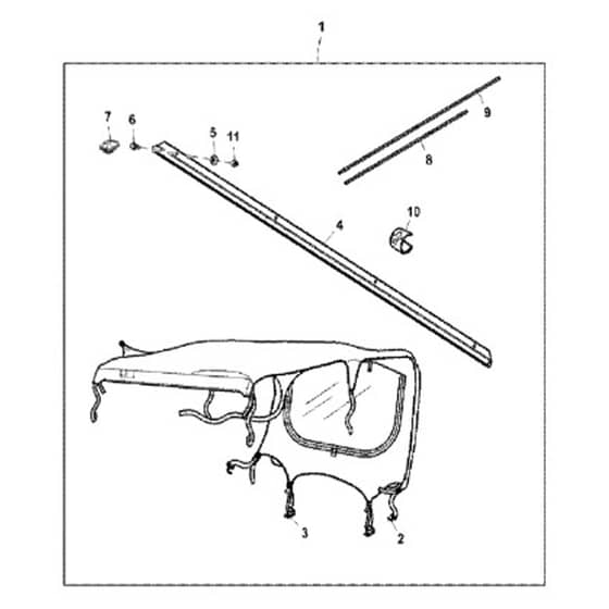 John Deere XUV865M - PC13098 - Canvas Roof - ST867119