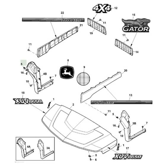 John Deere XUV865M - PC13098 - Hood - ST899147
