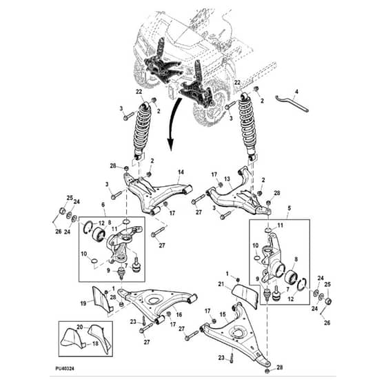 John Deere XUV865M - PC13098 - Front Suspension ( - 030000) - ST899694