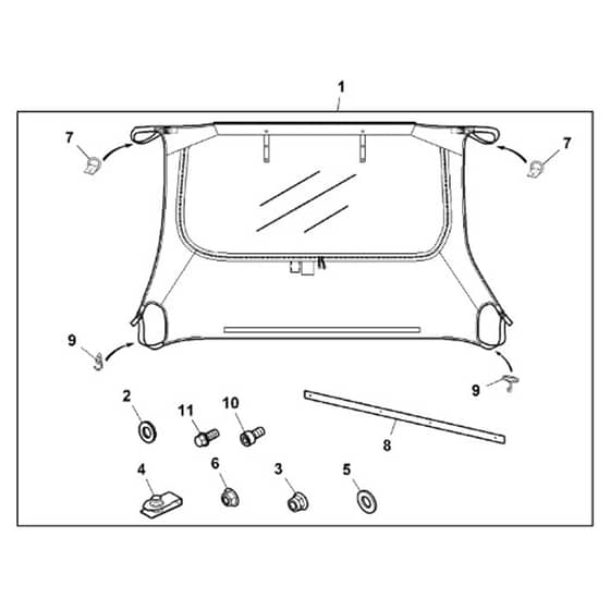 John Deere XUV865M - PC13098 - Canvas Rear - ST917971