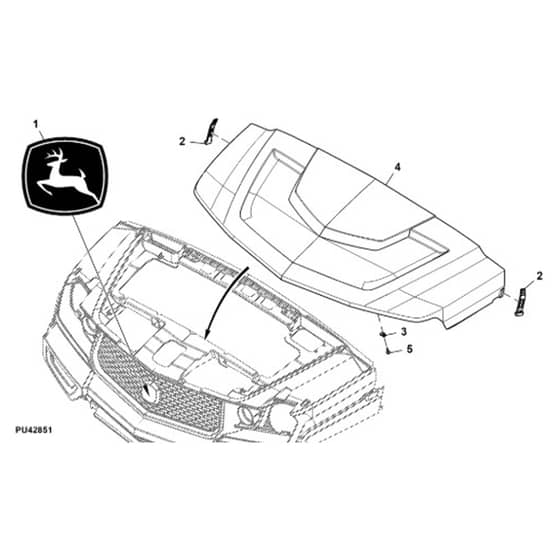 John Deere XUV865M - PC16092 - Hood - ST1003099
