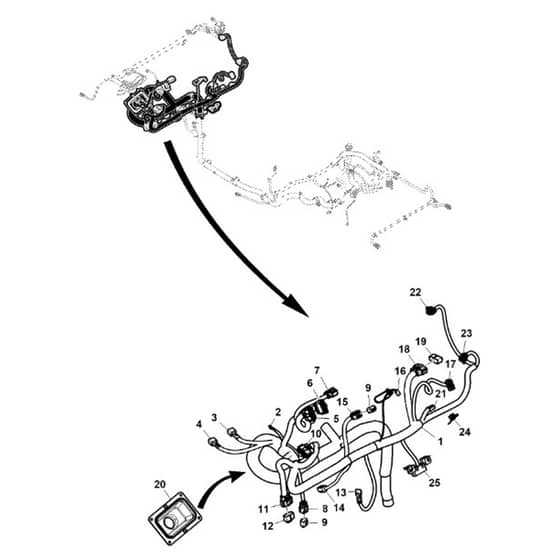 John Deere XUV865M - PC16092 - Chassis Wiring (3/4) - ST1004792