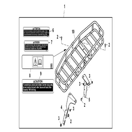 John Deere XUV865M - PC16092 - Hood Rack - ST1051412