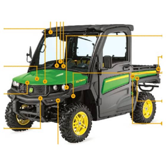 John Deere XUV865M S.N. 040001 Gator - Quick Reference Guide