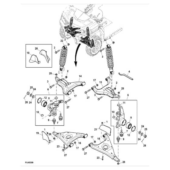 John Deere XUV865R - PC13099 - Front Suspension ( - 030000) - ST872180