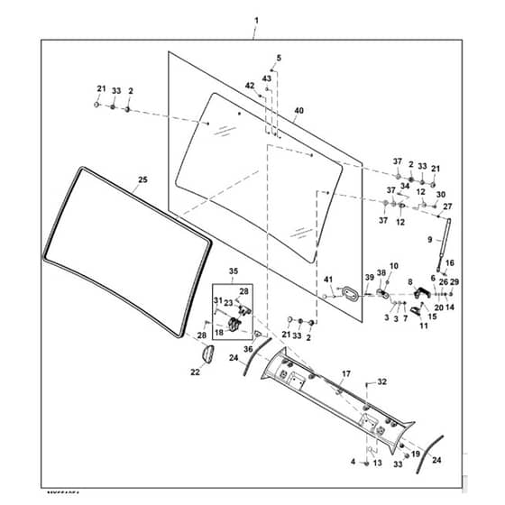 John Deere XUV865R - PC16097 - Windshield Kit - ST1002922