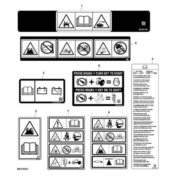 John Deere XUV865R - PC16097 - Labels - ST1006726