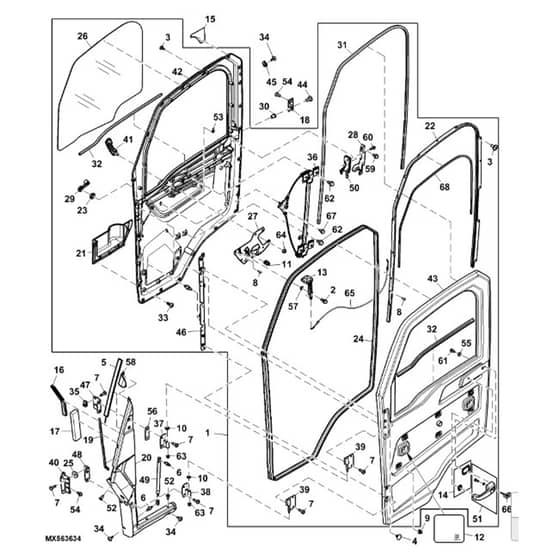 John Deere XUV865R - PC16097 - Door Kit - ST1050784