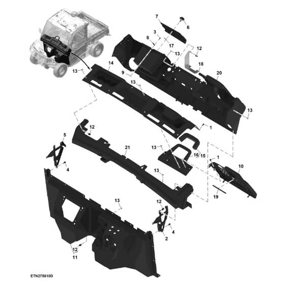 John Deere XUV875R - PC16760 - Console - ST1966988