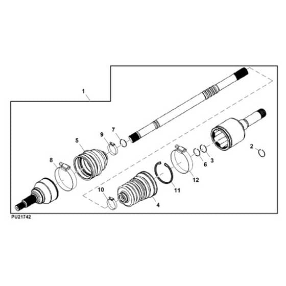 John Deere XUV - PC11574 - Rear Axle - ST729806