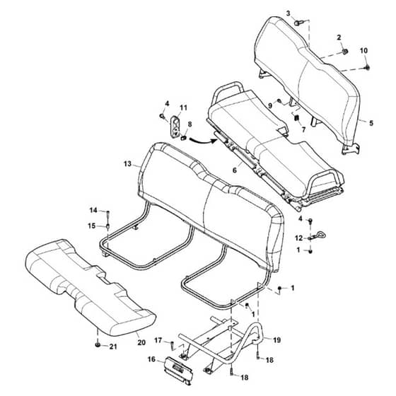 John Deere XUV - PC11574 - Bench Seat - ST730149