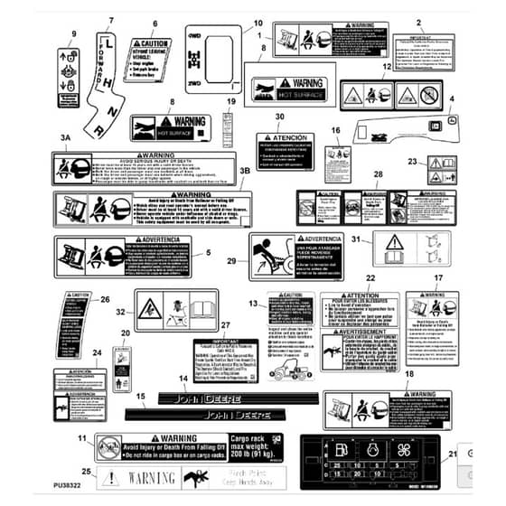 John Deere XUV - PC11574 - Labels - ST730177