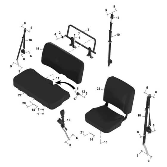 John Deere XUV - PC16756 - Bench Seat - ST1819308