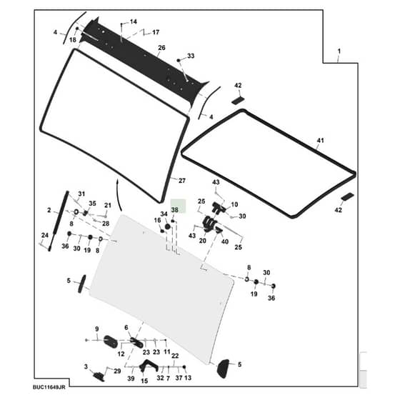 John Deere XUV - PC16758 - Windshield Kit - ST2138948