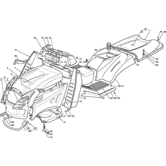 XX 220 HD - 2005 - 299942276/UK - Castel Garden Ride On Mower Body Diagram