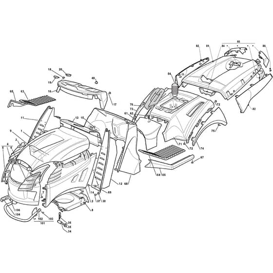 XX 220 HD - 2011-2015 - 2T1310273/11 - Castel Garden Ride On Mower Body Diagram