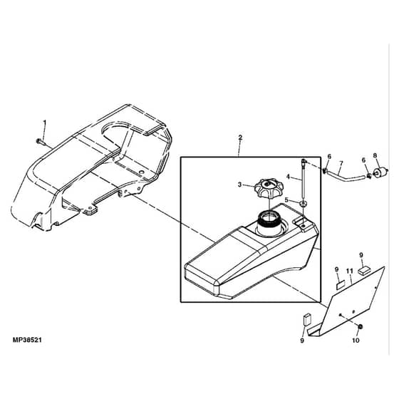 John Deere Z225 - PC9593 - Fuel Tank ( - 021006) - ST518326