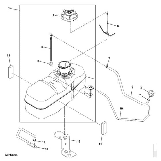 John Deere Z225 - PC9593 - Fuel Tank (100001 - ) - ST518329