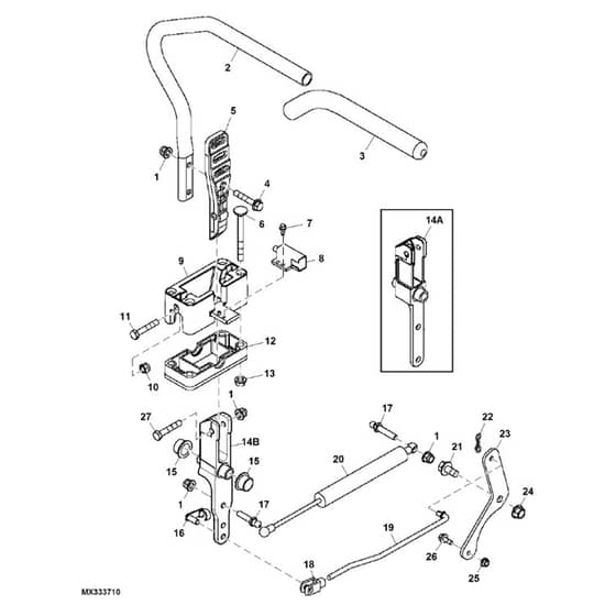 John Deere Z225 - PC9593 - Steering System ( - 040000) - ST518372