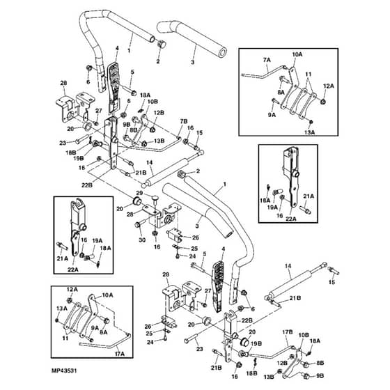 John Deere Z225 - PC9593 - Steering System (060001 - ) - ST518374
