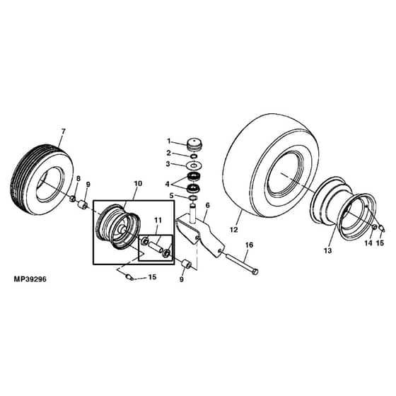 John Deere Z225 - PC9593 - Wheel ( - 020320) - ST518392