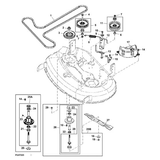 John Deere Z225 - PC9593 - Mower Drive ( - 080000) - ST518404