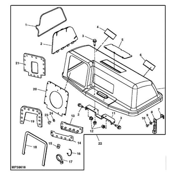 John Deere Z225 - PC9593 - Hopper Top - ST518415