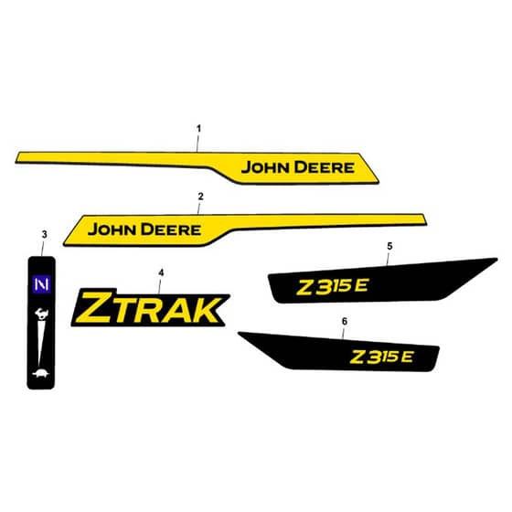John Deere Z315E - PC16401 - Labels - ST1064842