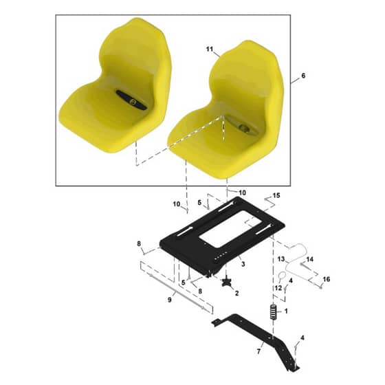 John Deere Z320M - PC16402 - Seat Assembly - ST1064419