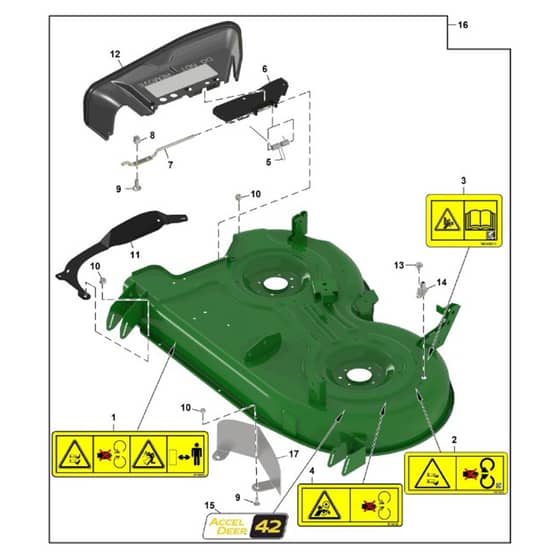 John Deere Z320M - PC16402 - Deck Shell - ST1065101