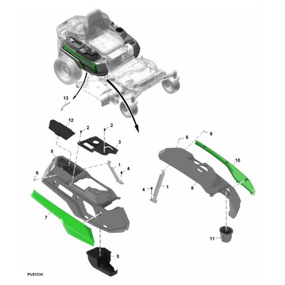 John Deere Z320R - PC16403 - Fenders - ST1071391
