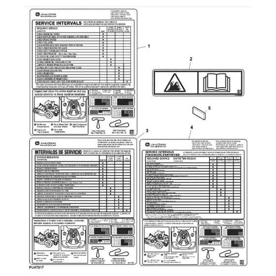 John Deere Z335E - PC12788 - Labels (160001 - ) - ST1012156