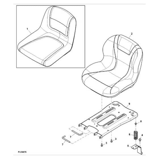 John Deere Z335E - PC12788 - Seat - ST835491