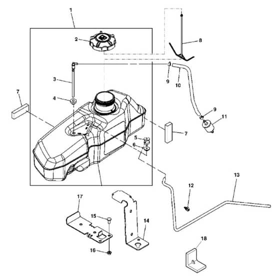 John Deere Z425 - PC9594 - Fuel Tank (100001 - ) - ST516466