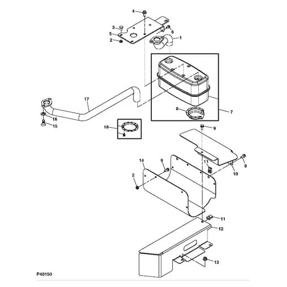John Deere Z425 - PC9594 - Muffler ( - 040000) - ST516477
