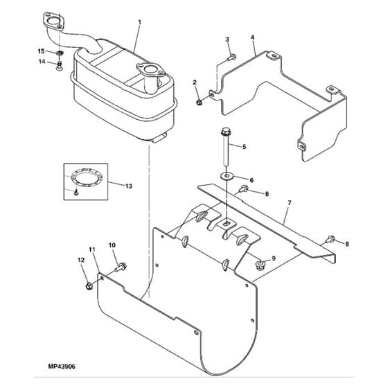 John Deere Z425 - PC9594 - Muffler (100001 - 120000) - ST516480