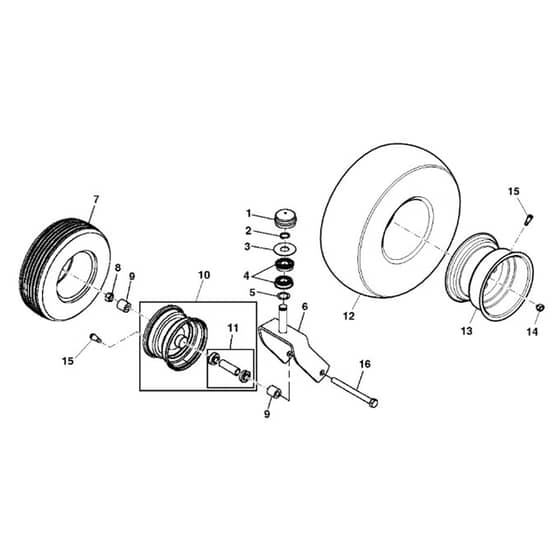 John Deere Z425 - PC9594 - Wheel ( - 016128) - ST516532