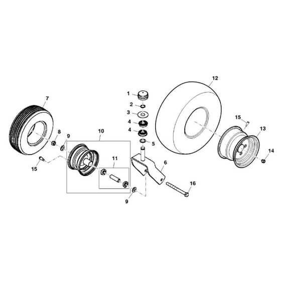 John Deere Z425 - PC9594 - Wheel (016129 - 080000) - ST516533