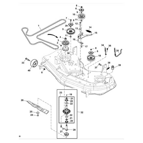 John Deere Z425 - PC9594 - Mower Drive - ST516551