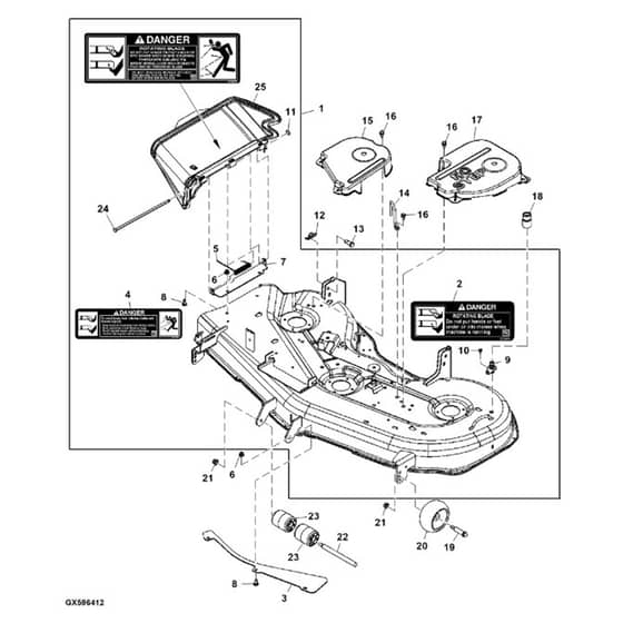 John Deere Z425 - PC9594 - Mower Deck (080001 - ) - ST518542