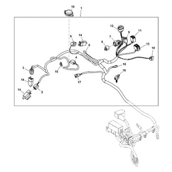 John Deere Z515E - PC13913 - Chassis Wiring (1/2) - ST1009485