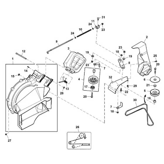 John Deere Z540R - PC12794 - V-Belt / ( - 050000) - ST843743