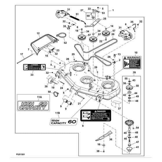 John Deere Z545R - PC13916 - Mower Deck - ST1010918