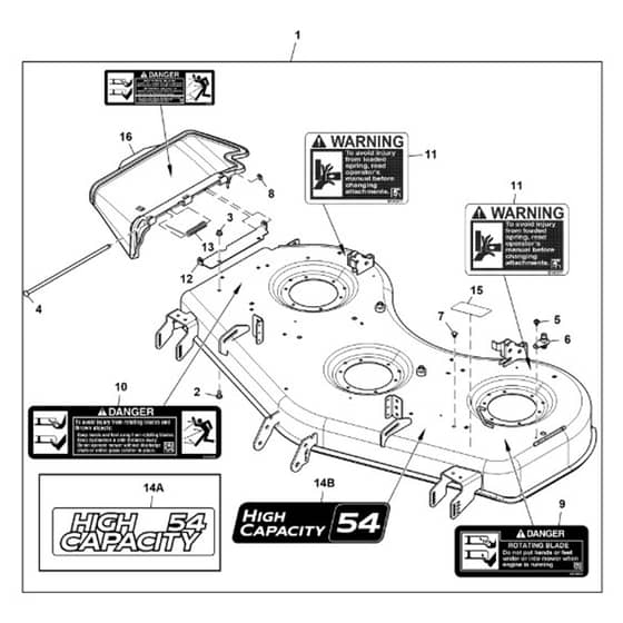 John Deere Z545R - PC13916 - Mower Deck - ST1014070