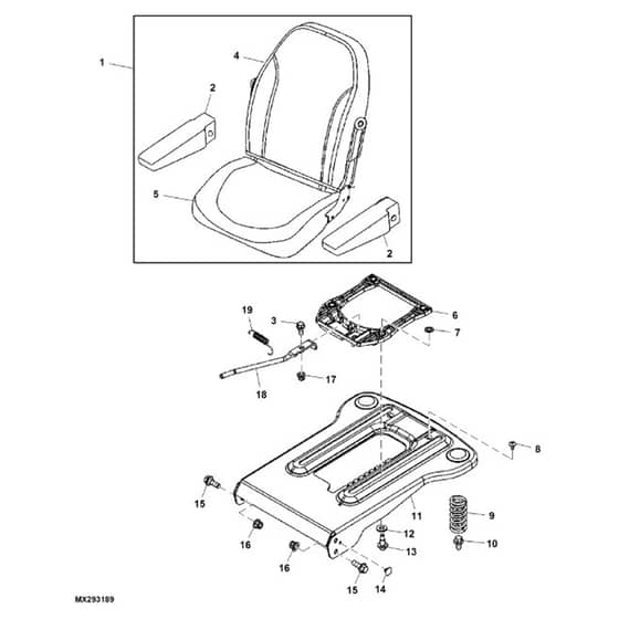John Deere Z645 - PC10431 - Seat - ST515128