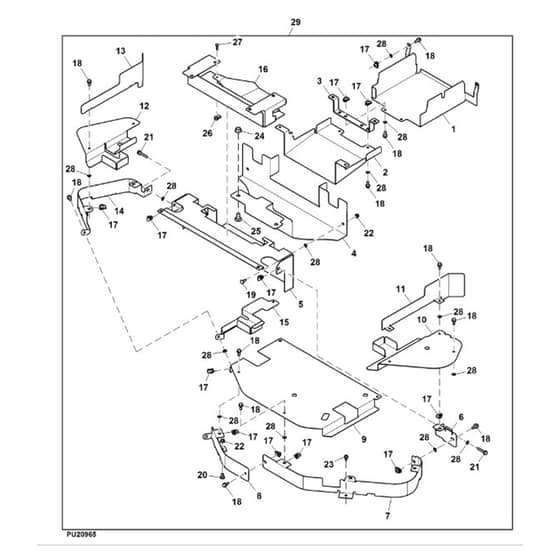 John Deere Z645 - PC10431 - Shielding Kit (130001 - ) - ST738973