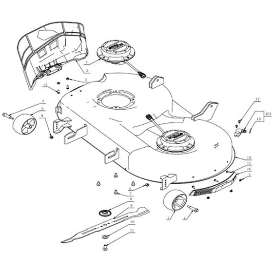 EGO Z6 - Ride-on Mower (ZT4200E-L) (Jan 2022) Deck Unit Diagram